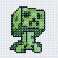 Алмазна мозаїка (міні) Майнкрафт (Minecraft) Кріпер, 10х10 см Origami ODM5110