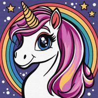 Картина за номерами для дітей Райдужна єдиноріжка 25х25 см Ідейка KHO6293
