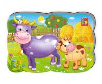 Магнітні пазли Корова і теля, 12 деталей (укр) Vladi Toys VT3205-74