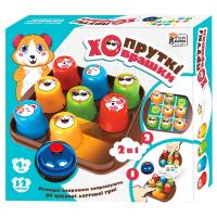 Настільна гра Пруткі ховрашки, дзвінок, 25 ігрових карток, ковпачки, наліпки Fun Game 79026