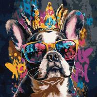 Картина за номерами Яскравий бульдог 40х40 см Ідейка KHO6706