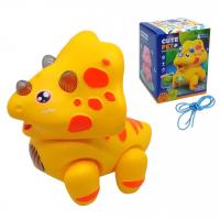 Музична іграшка Динозавр Трицератопс, світло, музика, ходить (жовтий) MOLI BING QB-28Y