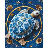 Картина за номерами з фарбами металік Черепаха 40х50 см Origami LW3446