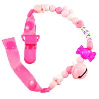 Кліпса для пустушки з дзвіночком, рожевий Chieea №0500