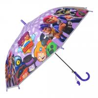 Дитяча парасолька-тростина Brawl Star довжина - 65 см, діаметр - 80 см (фіолетова) MIC F1-10622-150P90