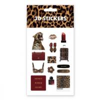 Набір 3D стікерів Leopard mood (8 стікерів) Tattooshka SB-50