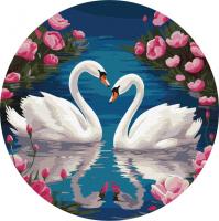 Картина за номерами "Грація лебедів" KHO-R1154 d26 см