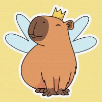 Картина за номерами Капібара-фея 30х30 см Ідейка KHO6748