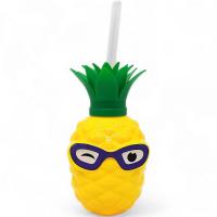 Пляшечка пластикова з трубочкою Ананас в окулярах, 550 мл MIC 232856