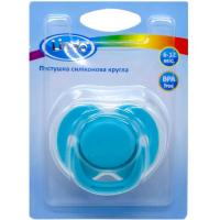 Пустушка силіконова кругла (від 6 до 12 міс) (БІРЮЗОВА) Lindo А 31/6-12