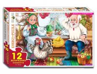 Гра - пазл Курочка Ряба 12 елементів Київська фабрика іграшок 82043