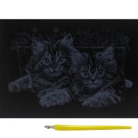 Гравюра Silver Metallic: Кошенята (А5) Економ Danko toys ГрА5