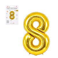 Кулька-цифра фольгована №8 NB-№8, 97871, 40 см, золото