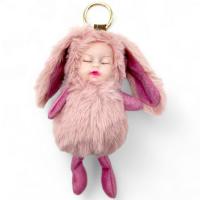 Брелок хутряний Пупсик-вушка (20 см), попелясто-рожевий MIC 5318ЛК