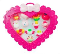 Набір дитячих каблучок Сердечко, 12 шт (малиновий) MiC 2363-130D