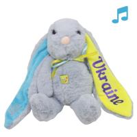 Мʼяка іграшка Зайка Патріот, музичний, 30 см (сірий) Копиця 00043-4000
