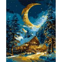 Картина за номерами з фарбами металік Зимове тепло дому 40х50 см Origami LW1605-01