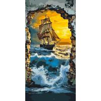 КАРТИНА ЗА НОМЕРАМИ КОРАБЕЛЬ В МОРІ 40Х80 СМ Origami LW5119