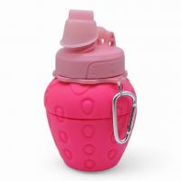 Пляшка для води розкладна Полуниця (силікон) 600 мл, малинова MIC сk4-1046