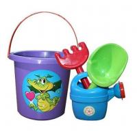 Відро з пісочним набором і лійкою (фіолетове) Doloni 013555/4