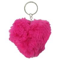 Брелок Серце хутряне, малинове MIC BR1822