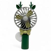 Вентилятор ручний з ріжками (19 см), зелений MIC KD096