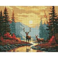 Алмазна мозаїка Витончені олені, 40х50 см. Ідейка AMO7870
