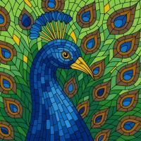 Картина за номерами "Вітраж. Павич" ©art_selena_ua KHO6788, 30х30 см