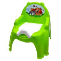 Горщик дитячий з кришкою, (САЛАТОВИЙ) КОТИК ПЕСИК Технок 4074