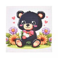 Набір для творчості Вишивка хрестиком: Ведмедик 30х30 см Strateg AX-304