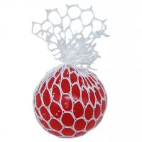 Антистрес Мʼячик-мозок Mesh Squish Game (6 см), неон, червоний MIC C37613