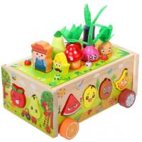 Каталка дерев’яна, 21.1х16х9.9 см (сортер, магнітна гра, галявина з овочами) Edu Tree C71010