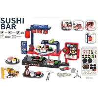 Набір ігровий Суші-бар, 66 елементів, підсвічування , звукові ефекти, суші, монети, купюри, тарілки, палички, соус MIC 668-152