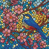 Алмазна мозаїка "Вітраж. Синиця" AMO8326, 30х30 см