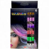 Фарба (крейда) для волосся, 6 кольорів у наборі MIC S006-1