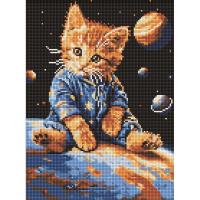 Алмазна мозаїка Зоряний котик 30х40 см Ідейка AMO8167