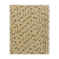 Соломинка Еко для гарячих та холодних напоїв, 50 штук, D=6 мм, L=200 мм (зірочки) Біолендс L200-6-колір