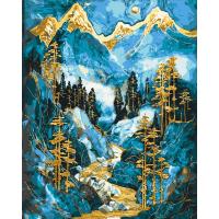 Картина по номерах з фарбами металік Засніжені гори 40х50 см Origami LW3407