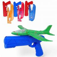 Літак-планер 23 см, з пістолетом для запуску, пінопласт, світло, мікс кольорів, 1 штука MIC TD202375