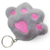 Брелок мяʼкий Лапка 9х7х3,5 см (сіра) MIC 8110ЛК
