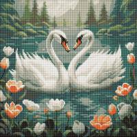 Алмазна мозаїка Лебедина вірність 40х40 см Ідейка AMO7964