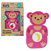 Деревʼяна іграшка Wooden Block: Мавпочка, 4 елементи Kids hits KH20/002