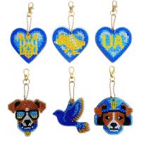 Набір брелків алмазна викладка Патріотичні BR40, 6 штук