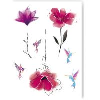 Тимчасові тату-перебивки Акварельні квіти Tattooshka LB-152