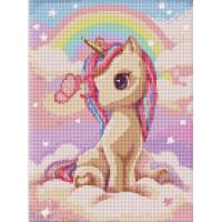 Алмазна мозаїка Допитлива одноріжка  30х40 см Ідейка AMO7631