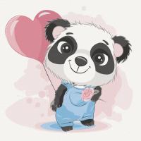 Картина за номерами Панда з кулькою 30х30 см Art Craft 15534-AC