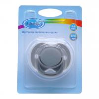 Пустушка силіконова кругла 0-6 місяців, сіра Lindo А 31/0-6