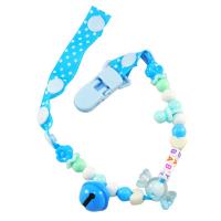 Кліпса для пустушки з дзвіночком, блакитний Chieea №0500