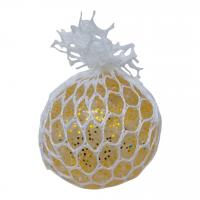 Антистрес Мʼячик-мозок Mesh Squish Game (6 см), блискітки, жовтий MIC MS-541