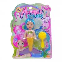 Лялька русалка, 12 см, гребінець (жовта з блакитним волоссям) MIC C970-6